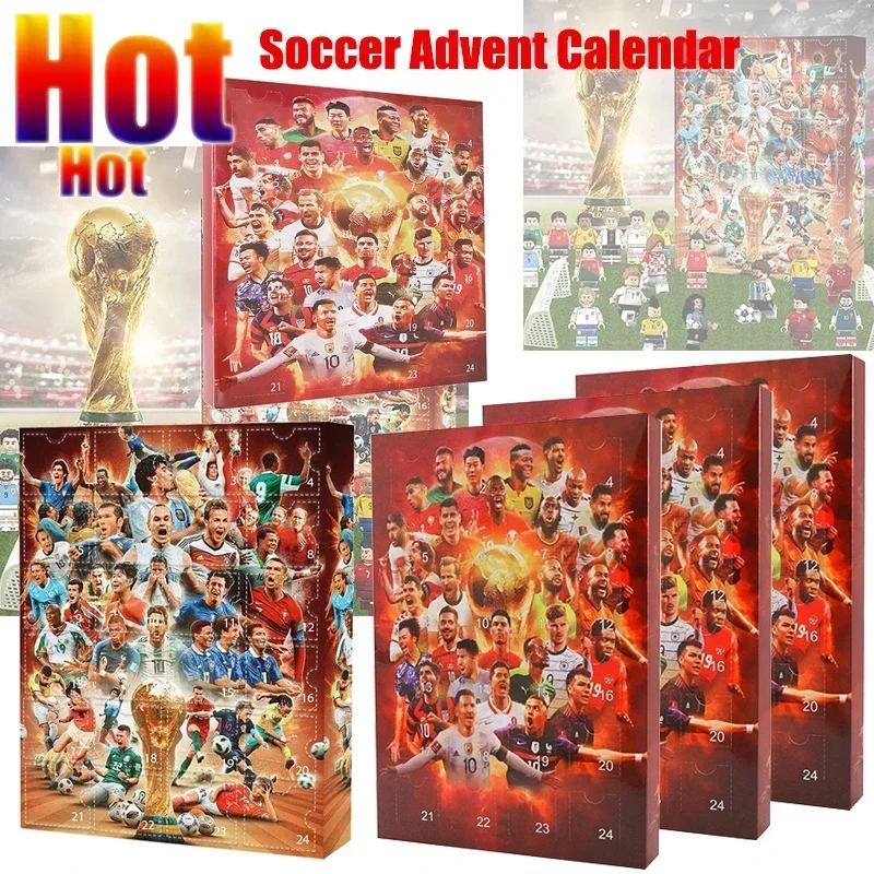 1/2/3PCS Soccer Advent Calendar Soccer Kit 24 Days Building Advent Calendars Soccer Party Favors Sports Christmas Gift Supplies