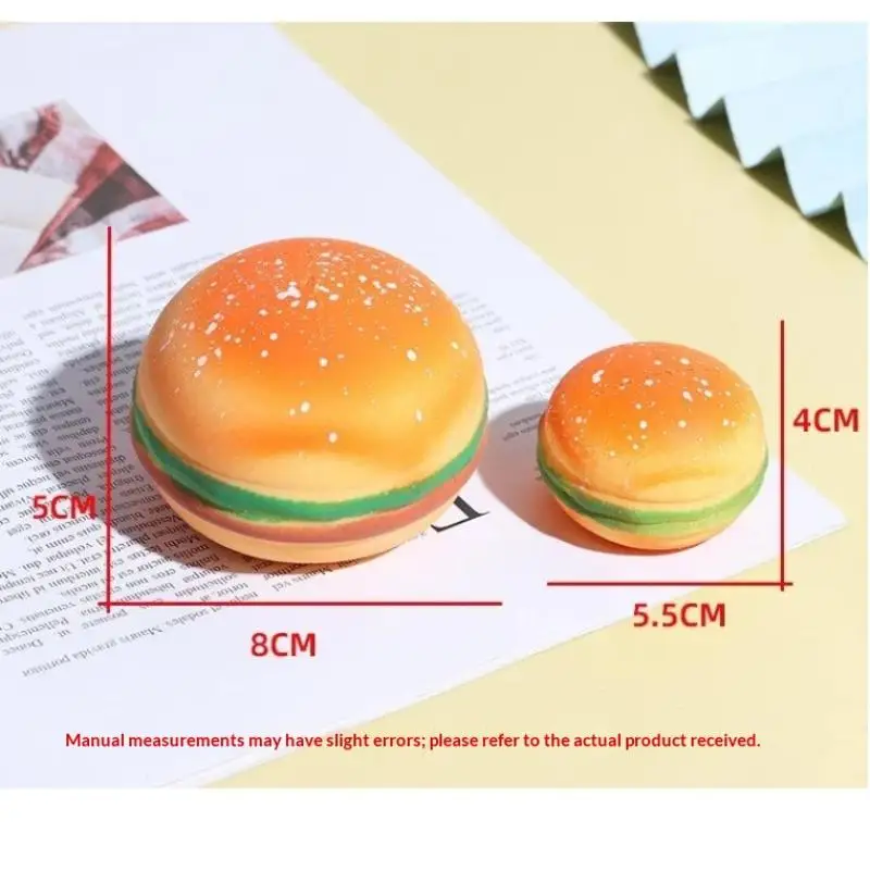Slow Rising Squishy Hamburger Stress Ball Portable Autism Sensory Fidget Toy Anxiety Relief for Daily Relax