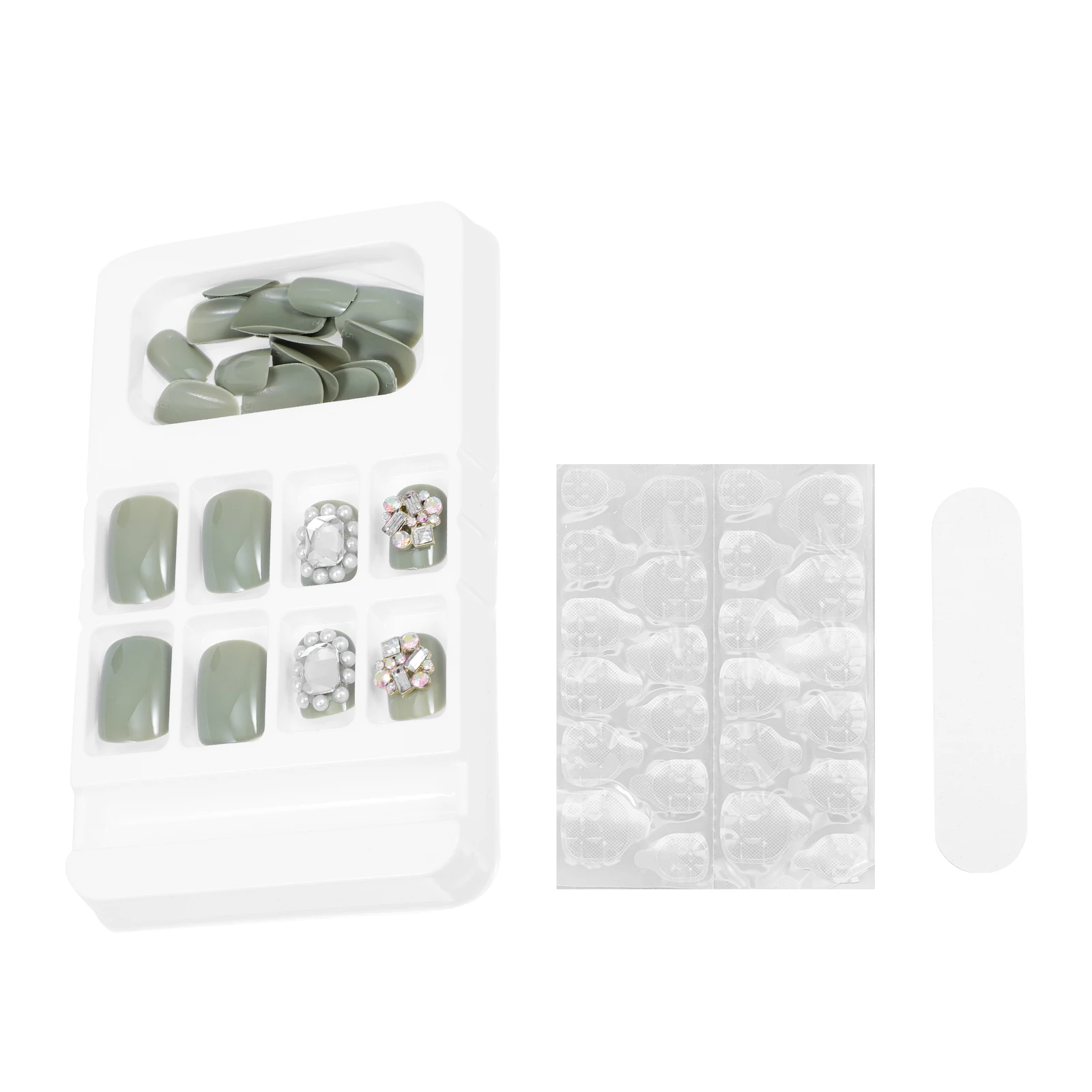 

24Pcs Short Press on Nails Detachable False Nail Tips for Women Elegant Resin Fake Nails Reusable Manicure Art Accessory