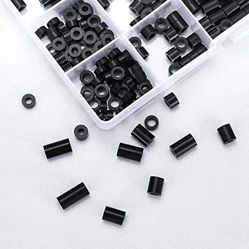 320 Pcs Electrical Outlet Screws Spacers Set Kit Black Nylon Round Spacer Assortment Kit Plastic Spacers Without Threaded