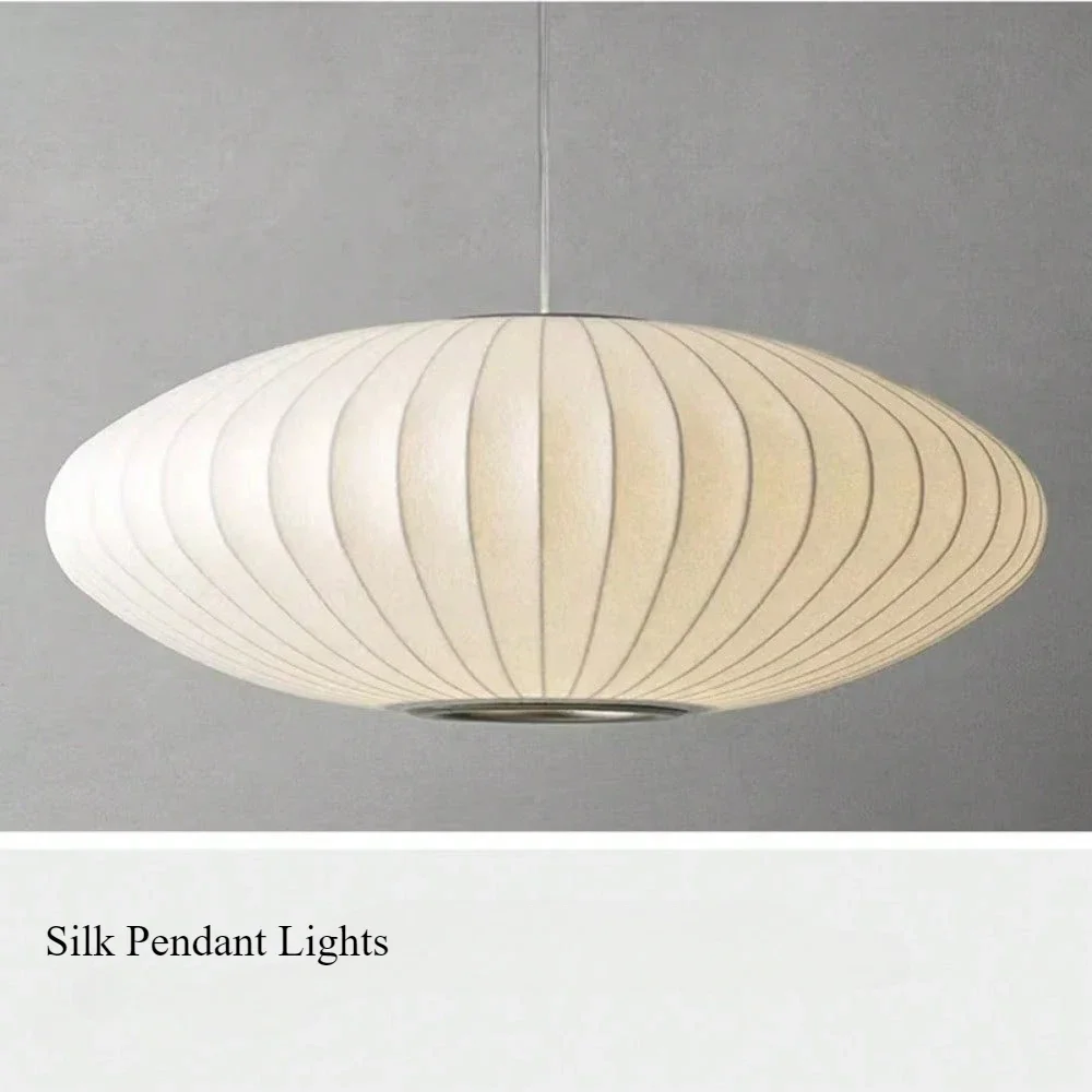 Lampes suspendues en tissu de soie italien lampes suspendues créatives pour salon lampes de salle à manger modernes décoration éclairage intérieur