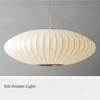 Italian Silk Cloth Pendant Lights Creative Living Room Pendant Hanging Lamps Modern Dining Room Lamps Decoration Indoor Lighting