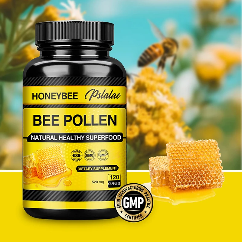 

Bee Pollen Capsules - Aid Digestion, Nutrient Absorption,Reduce Joint Pain,Promotes Bone and Joint Health,Boost Immunity,Non-GMO