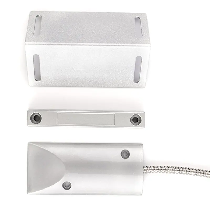 Garage Door Magnetic Contact Sensor,Normally Open Magnetic Switch With Adjustable L Bracket For Roller Shutter Doors