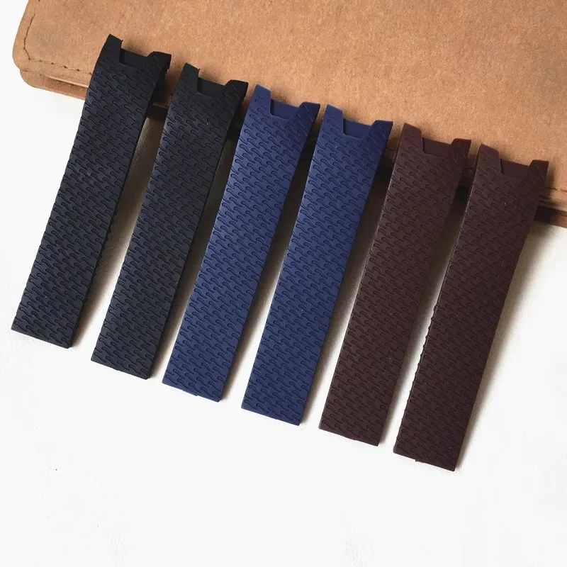 20mm Black Brown Blue Waterproof Silicone Rubber Wrist Watch Band Strap Replacement For Ulysse Nardin Lady Bracelet