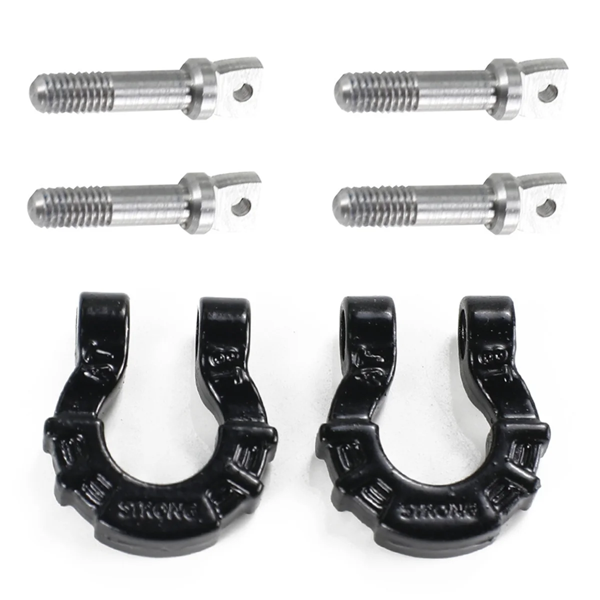 Black 1/81/10 Climbing Car Front Bumper U-Shaped Buckle Rescue Buckle, Simulated Two-Color U-Shaped Buckle + Screws