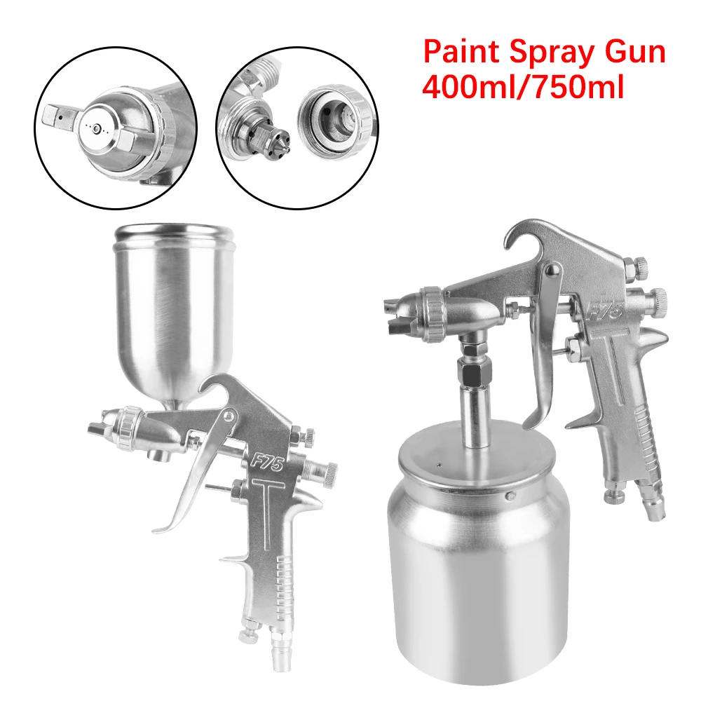 

Color Spray Gun Spray Gun Handle Adjustable for Automotive Furniture Parts Painting F-75 1.5mm Nozzle with Cup Silver