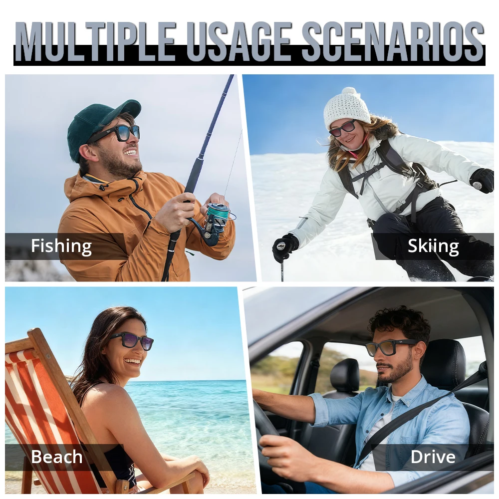 Hibloks مشبك لامع لـ Ray-Ban Meta Wayfarer RW4006/RW4012 (الجيل 2) مقاس M 50-22 نظارات ذكية مشبك متدرج عدسات النظارات الشمسية