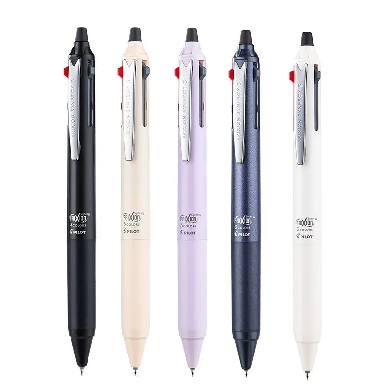 Pilot Japan FRIXION SYNERGY 3-Farben Radierbarer Stift ST-Spitze Druckknopf Thermisch Radierbar 0,4MM Büro Schwarz/Blau/Rot Kugelschreiber