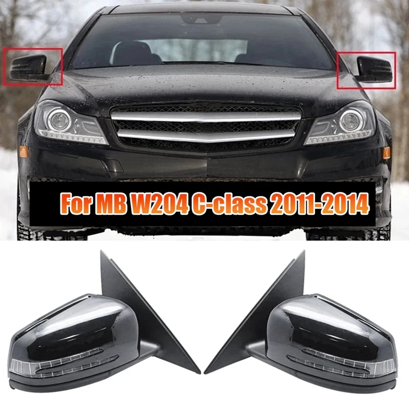 Side Door Mirror For Mercedes Benz W204 C180 C200 C250 C300 C63 AMG 2011-2014 Power Folding Rearview Mirror Assy