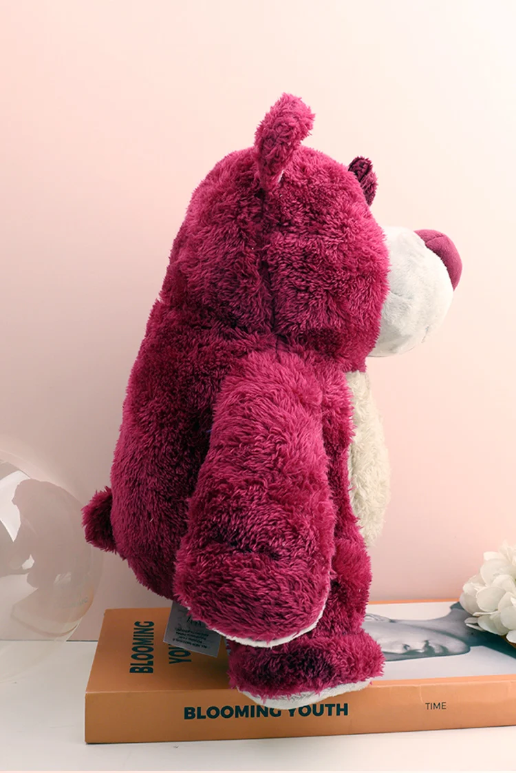Kawaii Erdbeer-Lotso-Bär Flauschiges Spielzeug aus Toy Story 3, Cartoon-Stofftier, Niedliche Puppe, Anime-Figur, Weihnachts- und Geburtstagsgeschenk für Kinder und Mädchen, Neu – Detail 5