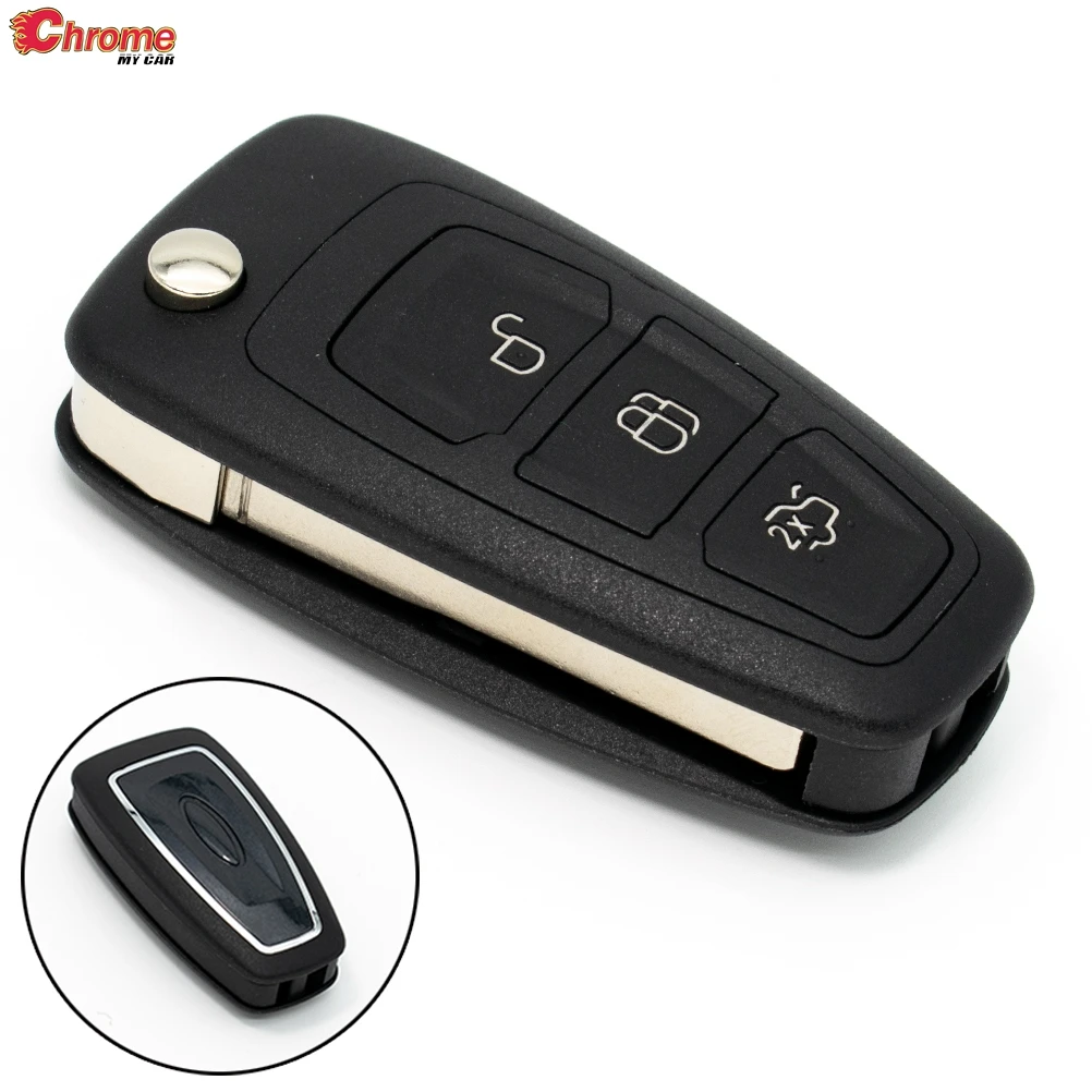 

Автомобильный складной чехол для дистанционного ключа с 3 кнопками для Ford Focus Mondeo C-Max Kuga Fiesta, чехол для автобрелока с заменой лезвия