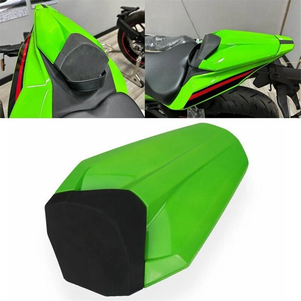 Motorcycle Rear Seat Tail Cover Fairing Cowl Passenger Seat Cowl for Kawasaki ZX-4R ZX-4RR ZX4R ZX4RR 2023(Green)