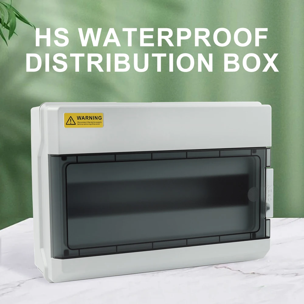 

HS-4/6/9/12/15/18/24/36 Way Outdoor Distribution Box Circuit Breaker MCB IP65 Waterproof Electrical Plastic Power Junction Box