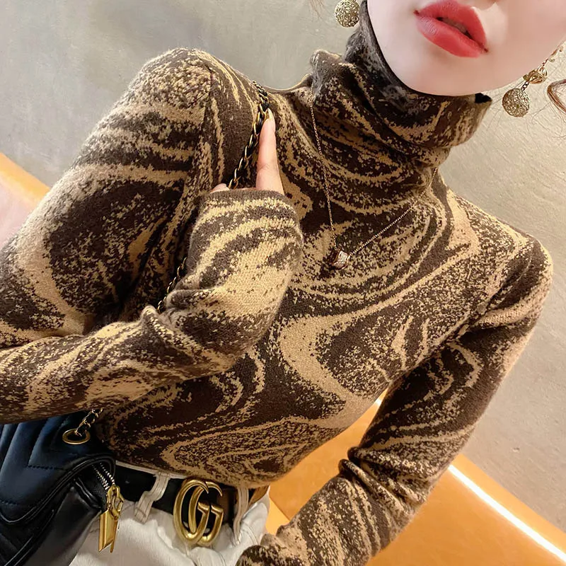 Early Spring Women Chic Inside Sweaters Tops Women Clothing Soft Elasticity Knitwear Fashion Slim All-match Knitted Pullovers