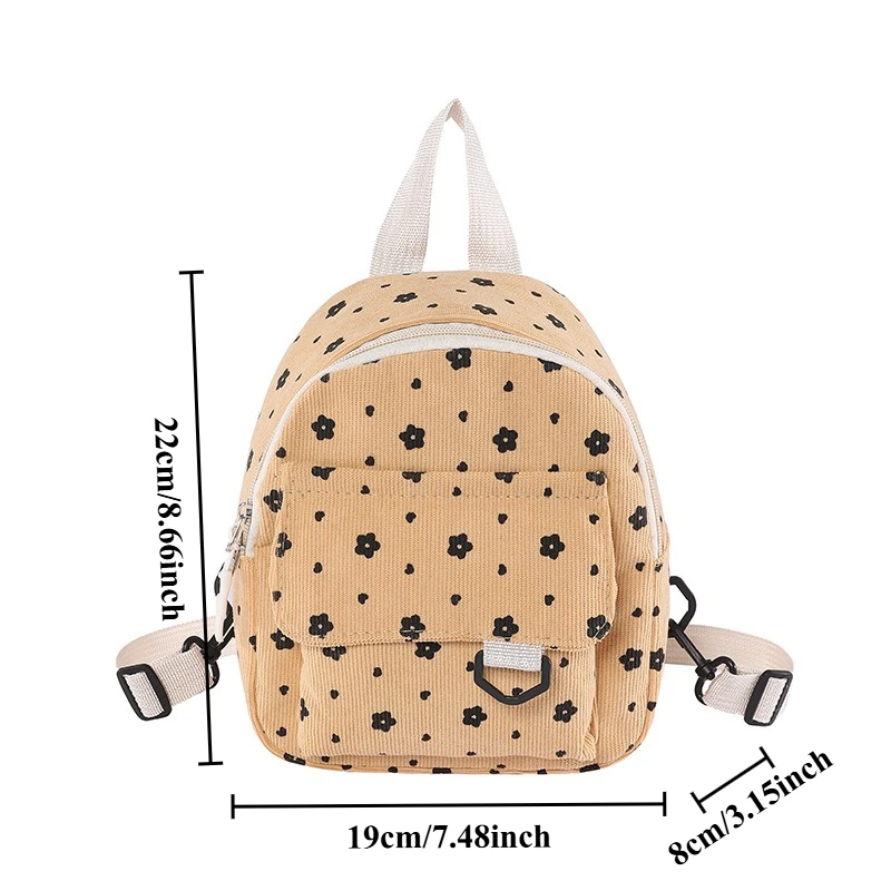 Mini borsa a tracolla in velluto a righe 2026 nuova borsa per studenti di grande capacità zaini piccoli da viaggio con personalità semplice e alla moda