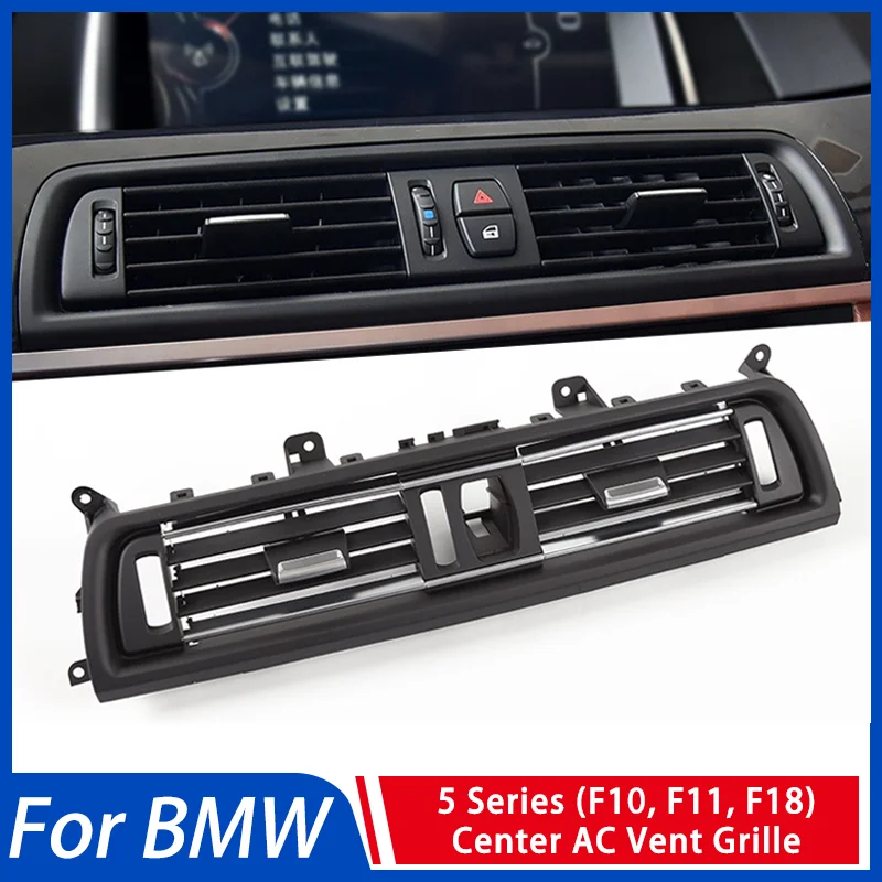 

For BMW 5 Series F10 F11 F18 2010-2017 Center Right Left Rear AC Vent Grille With Heating Hole and Chrome Trim Air Outlet Panel