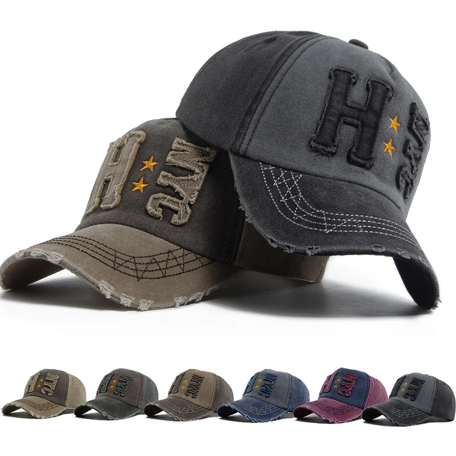 Summer Men Women Baseball Cap Fashion Vintage Washed Cotton Hip Hop Hat Casual Truck Cap Outdoor Sun Visor Adjustable Unisex