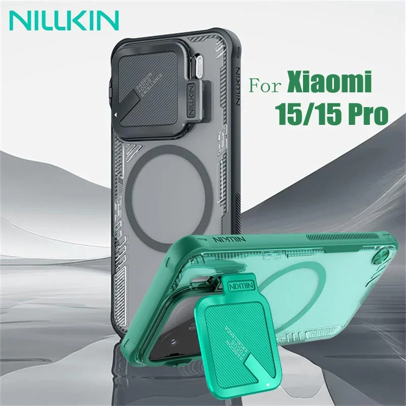 

For Xiaomi 15 /15 Pro Magsafe Case NILLKIN Iceblade Prop Transparent Eco-friendly Camera Holder Magnetic Cover For Xiaomi Mi 15