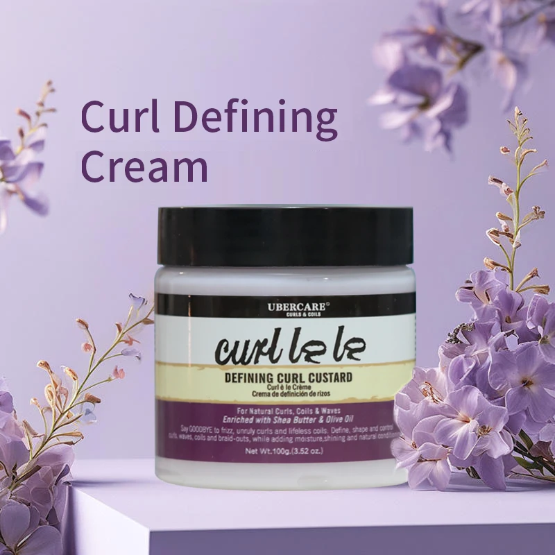 Curl Defining Custard Cream for Curly & Textured Hair, Frizz Control Styling Cream, Soft Hold & Shine for Curls Waves & Coils