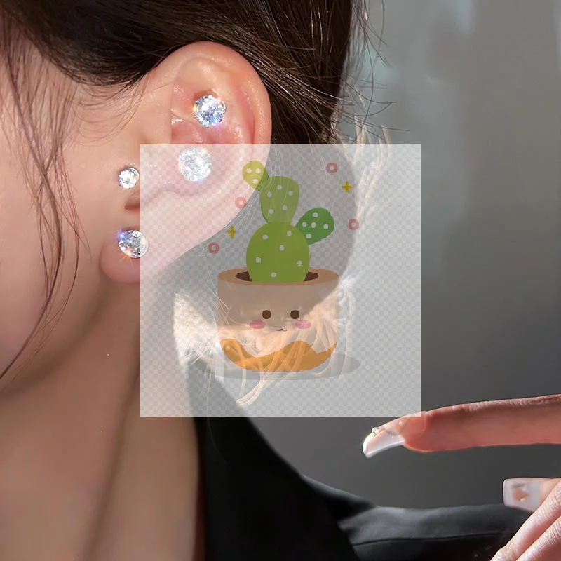 1 مجموعة أزياء بسيطة الأقراط المغناطيسية الأذن ترصيع للرجال النساء الزركون الأذن لا ثقب المجوهرات هدية