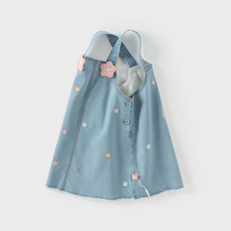 Dave Bella Girls Sleeve Vest Dress Autumn Spring Sweet Casual Floral Cowboy Tank Dress Party Oitdoor Clothes DB1250443