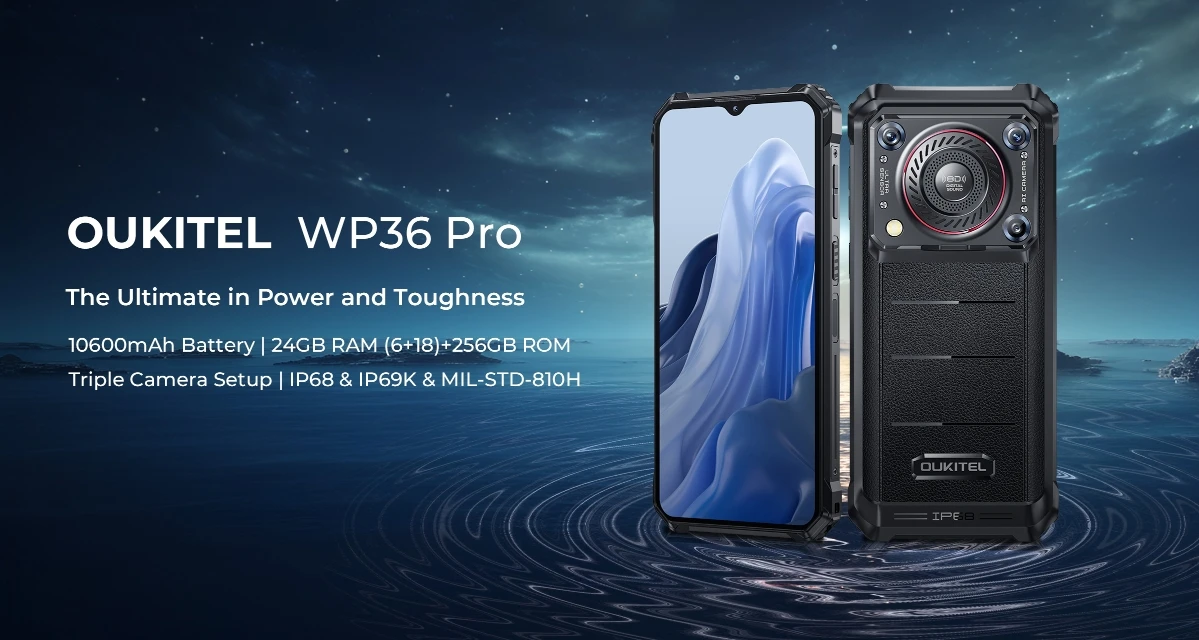 

OUKITEL WP36 Pro, CPU MTK8788 120Hz 6.52-inch, 4G Rugged Smartphone,The Ultimate in Power and Toughness,6GB RAM 256GB ROM