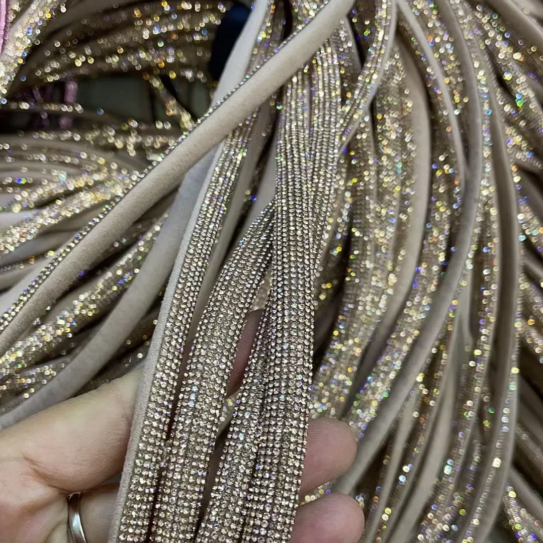 

10yards Glitter Dazzle Crystal Rhinestone Trim Rope Cabochon Stones Glass Crystal Strass Crafts