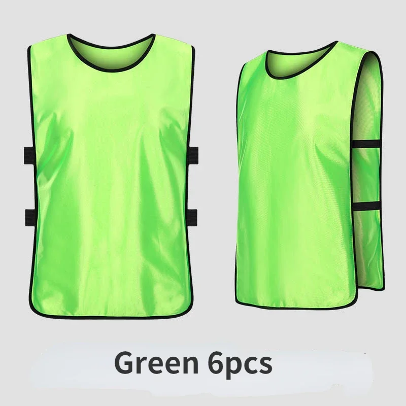 6 PCS Soccer Pinnies Quick Drying Football Team Jerseys Training Numbered Bibs Practice Sport Vest