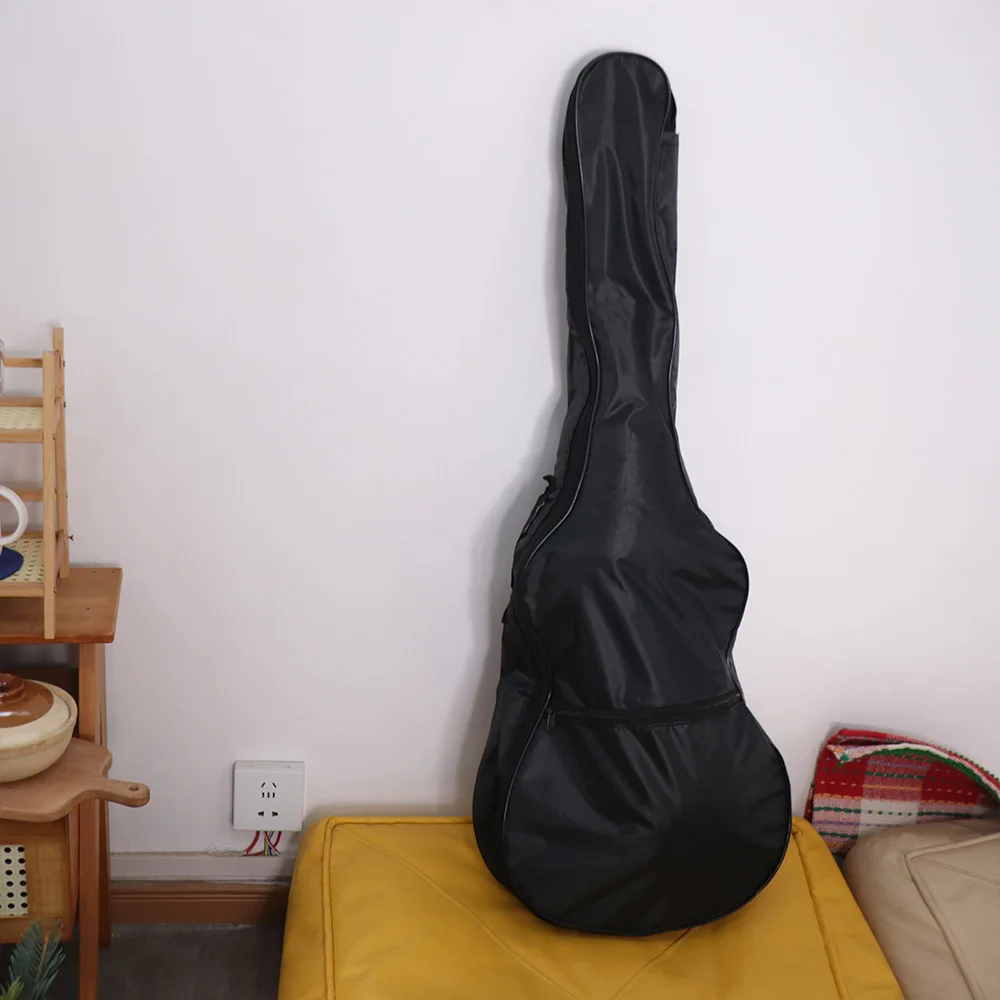 Stoßfeste, verstellbare Gitarrentasche mit Riemen, wasserdichter schwarzer Gitarrenrucksack aus Oxford-Gewebe mit Reißverschluss, Einzelschultertasche für Instrumente – Detail 8