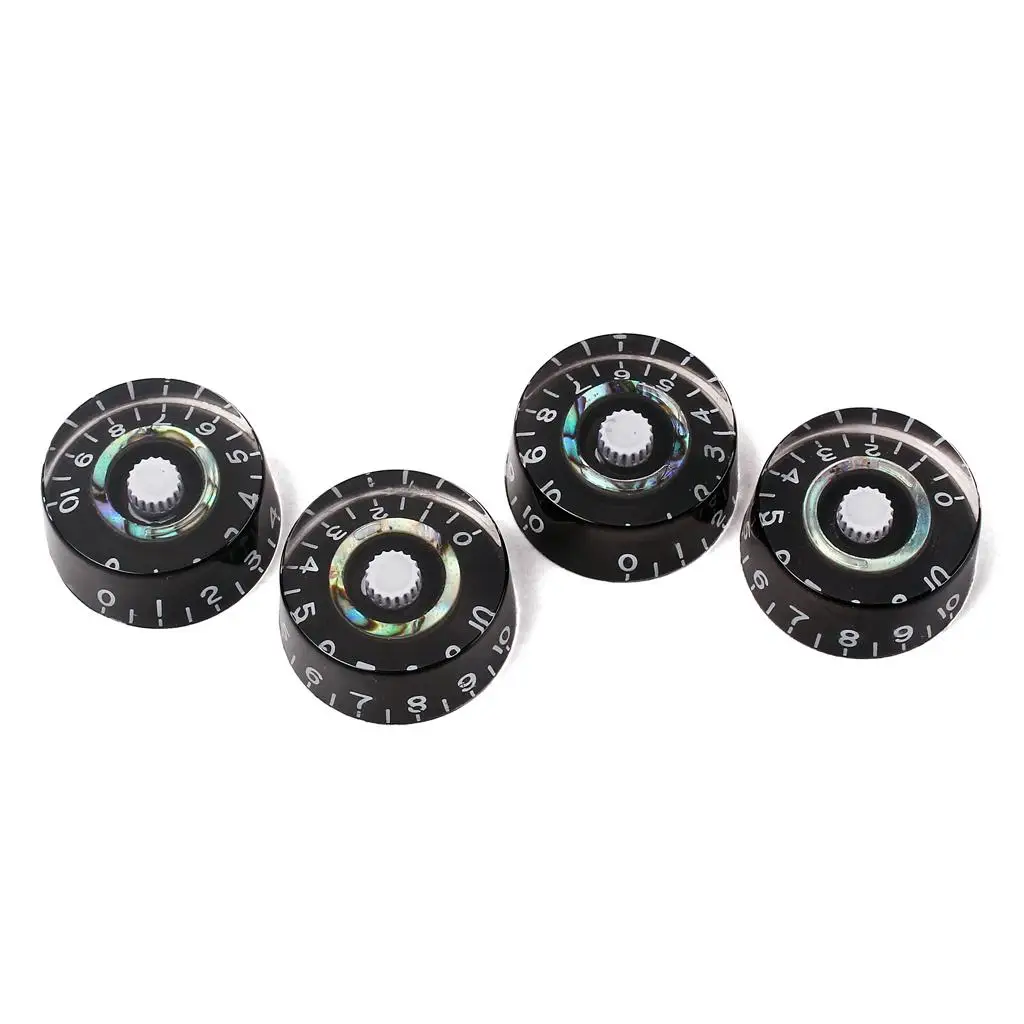 4pcs Black & Shell Design Speed Knobs for Guitar Parts #1