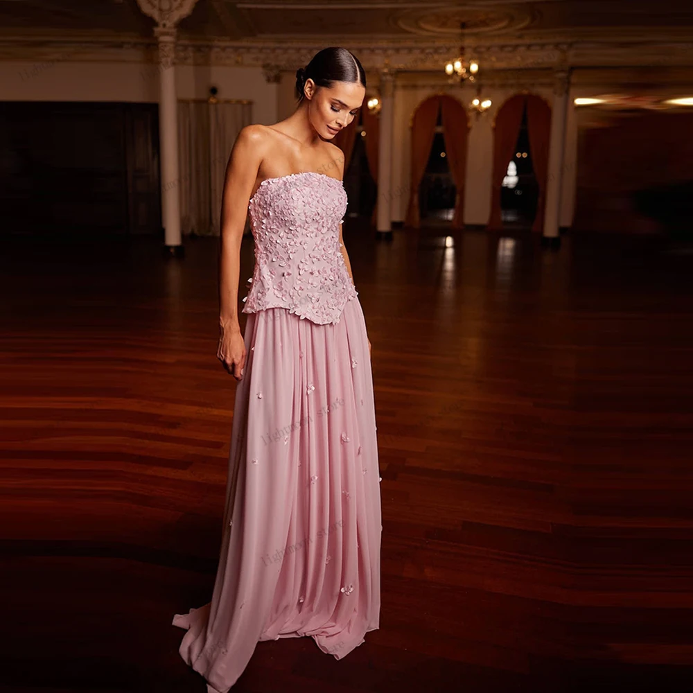 

Gorgeous Evening Dress Pretty Prom Dress Beading Appliques Sexy Strapless Backless Robes Charming Vestidos De Gala Customized
