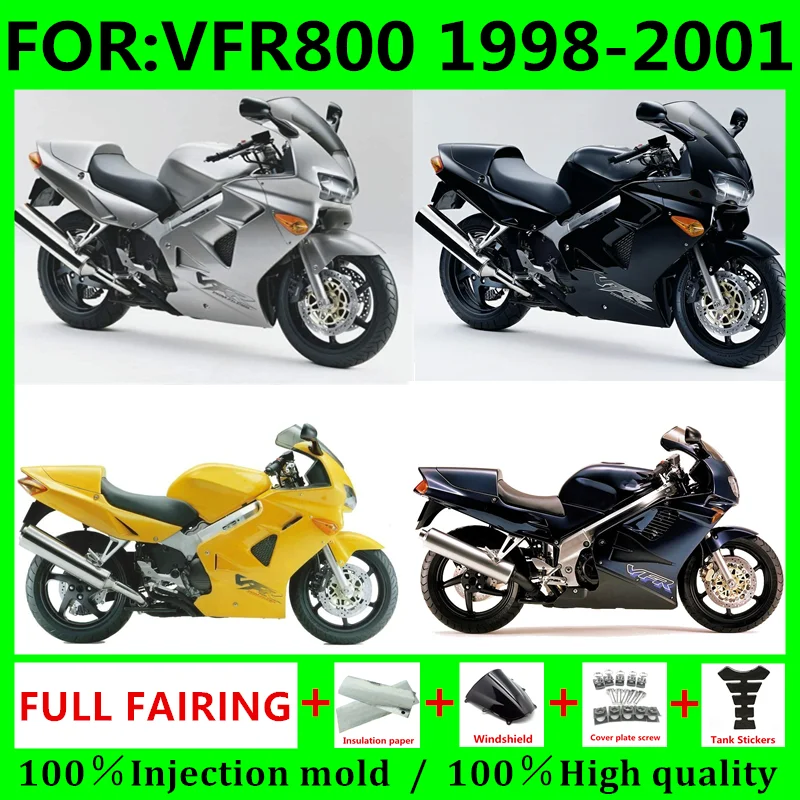 モーターサイクルフェアリングキット,Vfr800rv互換800 rr 800 vfr800 rr 98 99 00 01 VFR-800 1998 1999 2000 2001