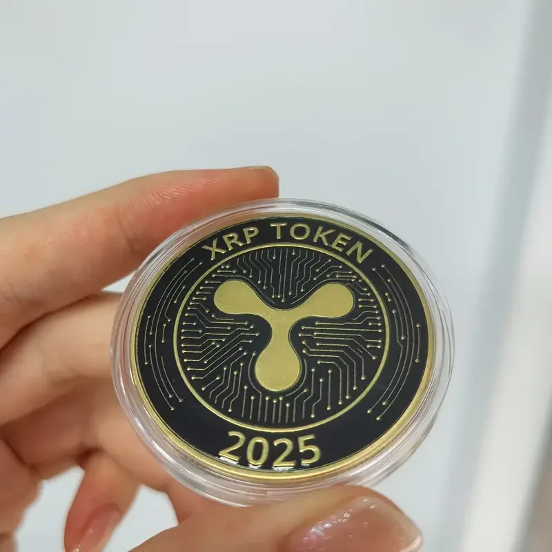 

Gold Plated 2025 XRP Ripple Token Commemorative Coin - Physical Crypto Collectible Ornament Hobby Gifts Crypto Enthusiasts Fans