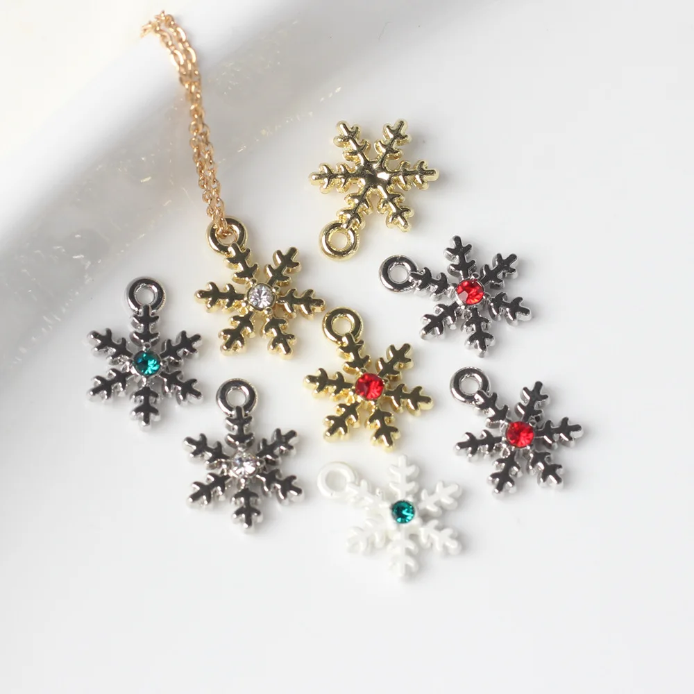 10pcs Christmas Fashion Charms Snowflake Pendant For Jewelry Making Handmade DIY Bracelet Earrings Necklace Ornament Accessories