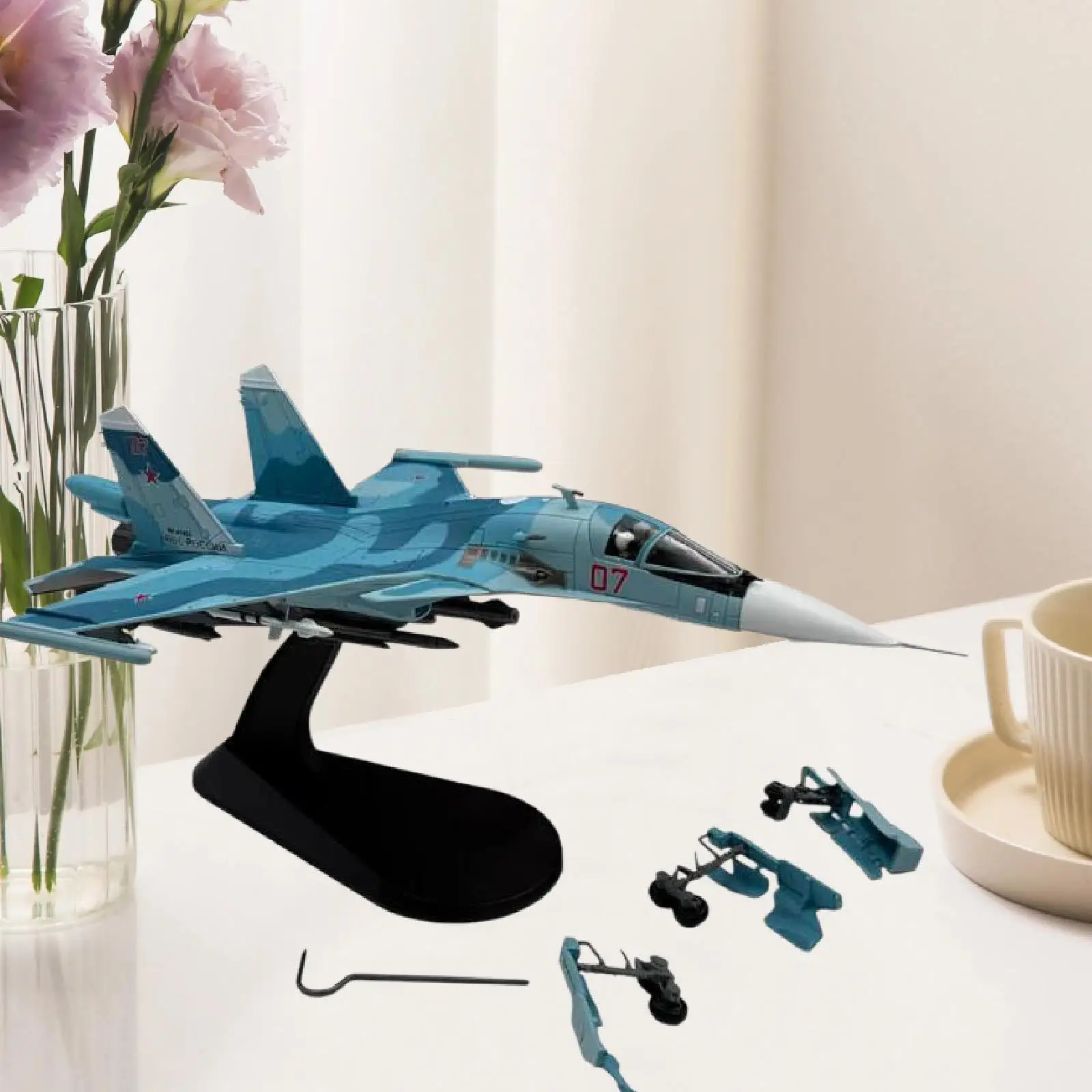 1/100 Fighter Model Ornament Collection Gift with Display Stand Fighter Jet Ornament for Living Room Bedroom Bar Cafe Shelf