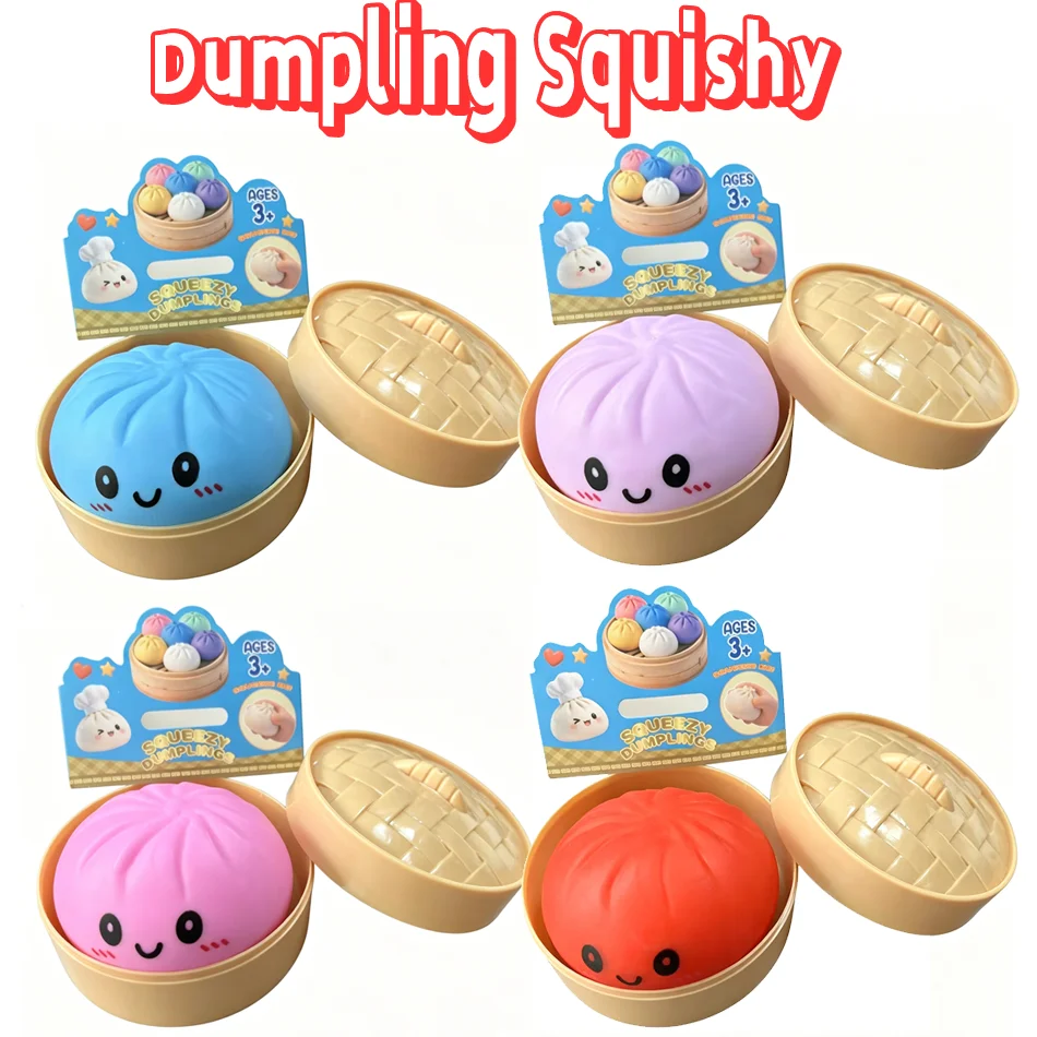 【new-upgraded】colorful-simulated-dumpling-squishy-relaxing-relieve-anxiety-antistress-rebound-squeeze-reliever-toy