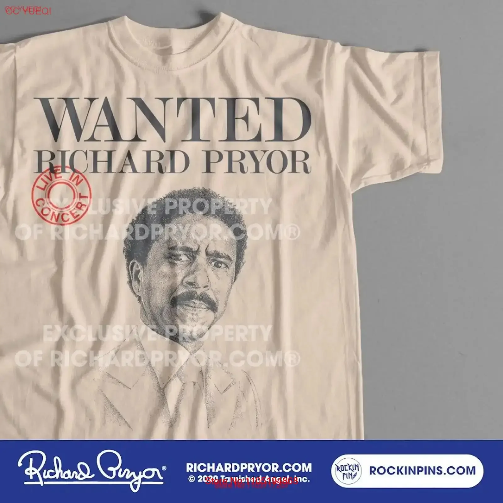 Richard Pryor Wanted Live In Concert T Shirt vintage Washed graphic fashion designer clothes Top For Everyday Wear Soft