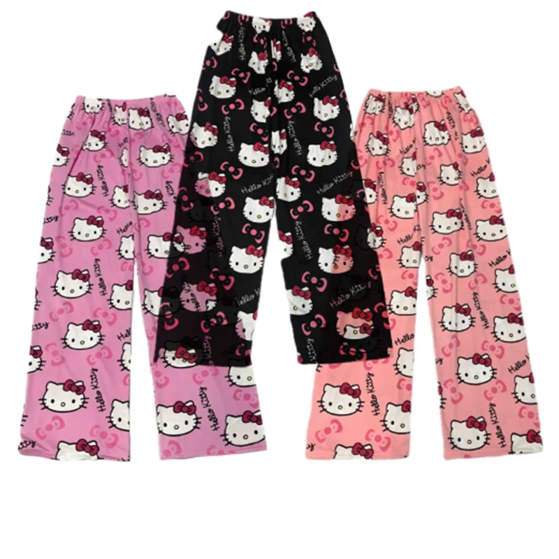 

HelloKitty Cotton Loose Summer Style Ladies Pajama Pants Pyjama Trousers Women Men Cartoon Sleep Bottoms Lounge Wear Girl Sleep