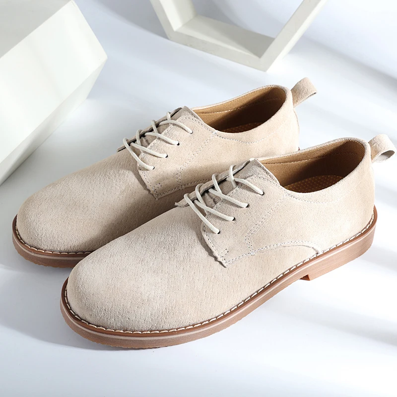 derby shoe Oxford Men Shoes lace up Suede Leather Spring Autumn Casual Men Shoes outdoor fashion Male Dress Shoes