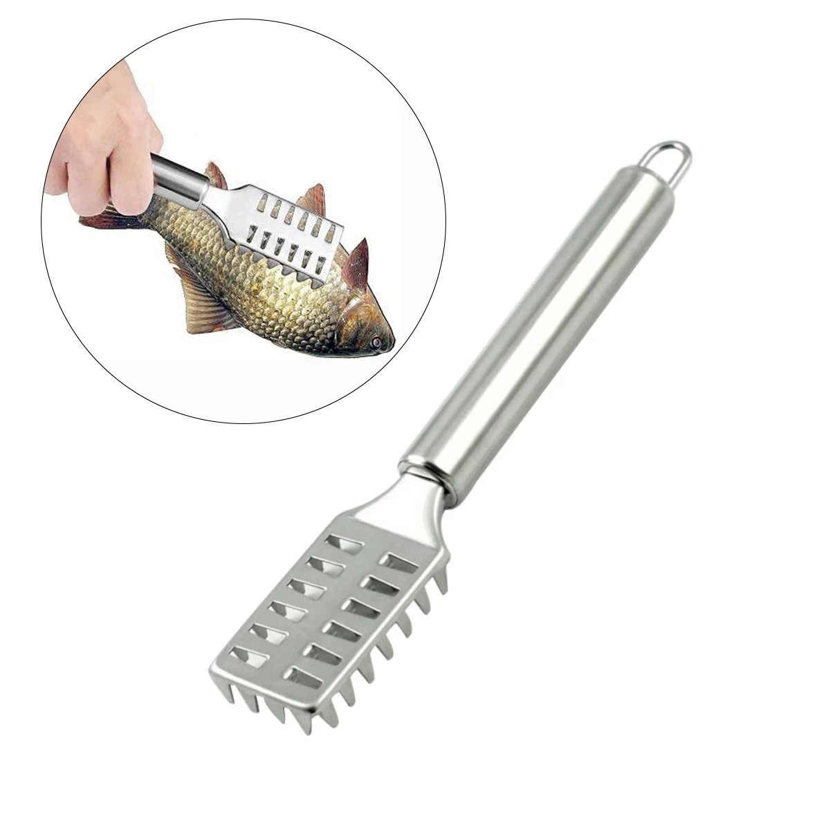 Stainless Steel Fish Scaler Brush Descaling Tool Kitchen Seafood Scraper Durable Rustproof Easy Clean