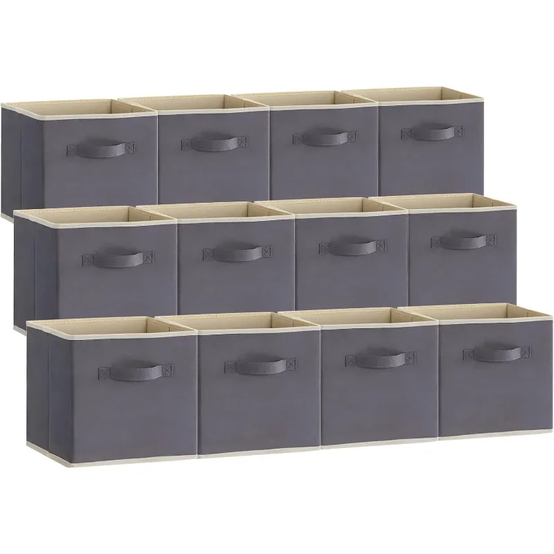 

13 Inch Cube Storage Bins, 12 Packs Storage Cubes Foldable Decorative Fabric Storage Baskets for Organizing Home Organizers