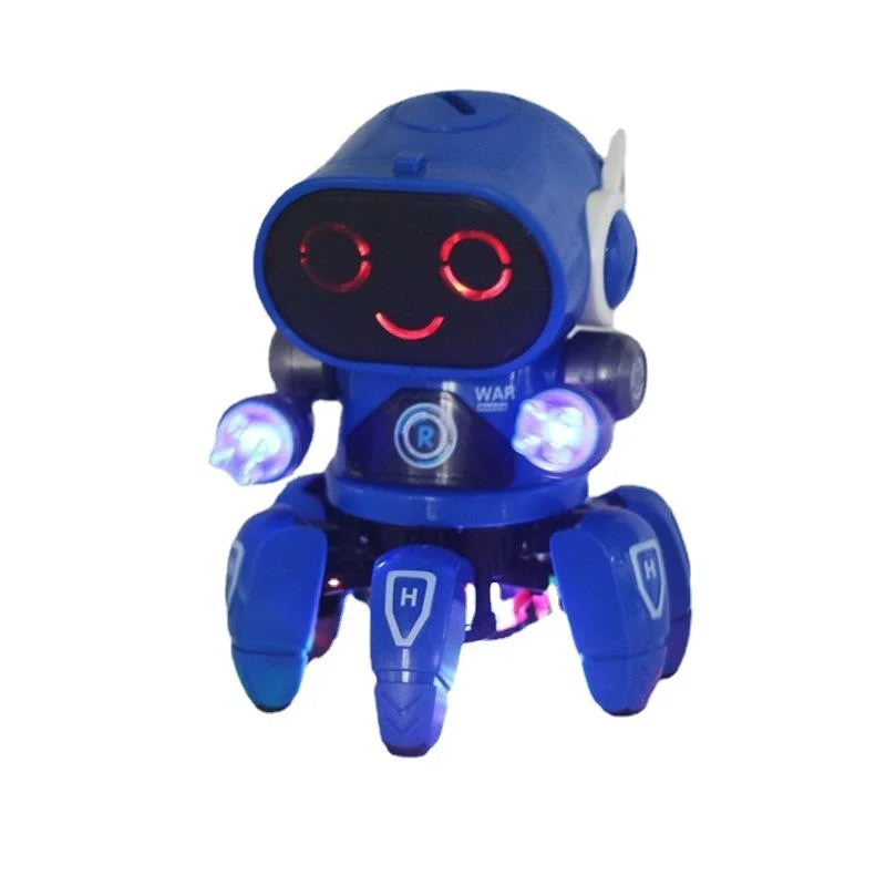 New Dancing Electric Hexapus Little 6 Robot Light Music Kids Boy Toys