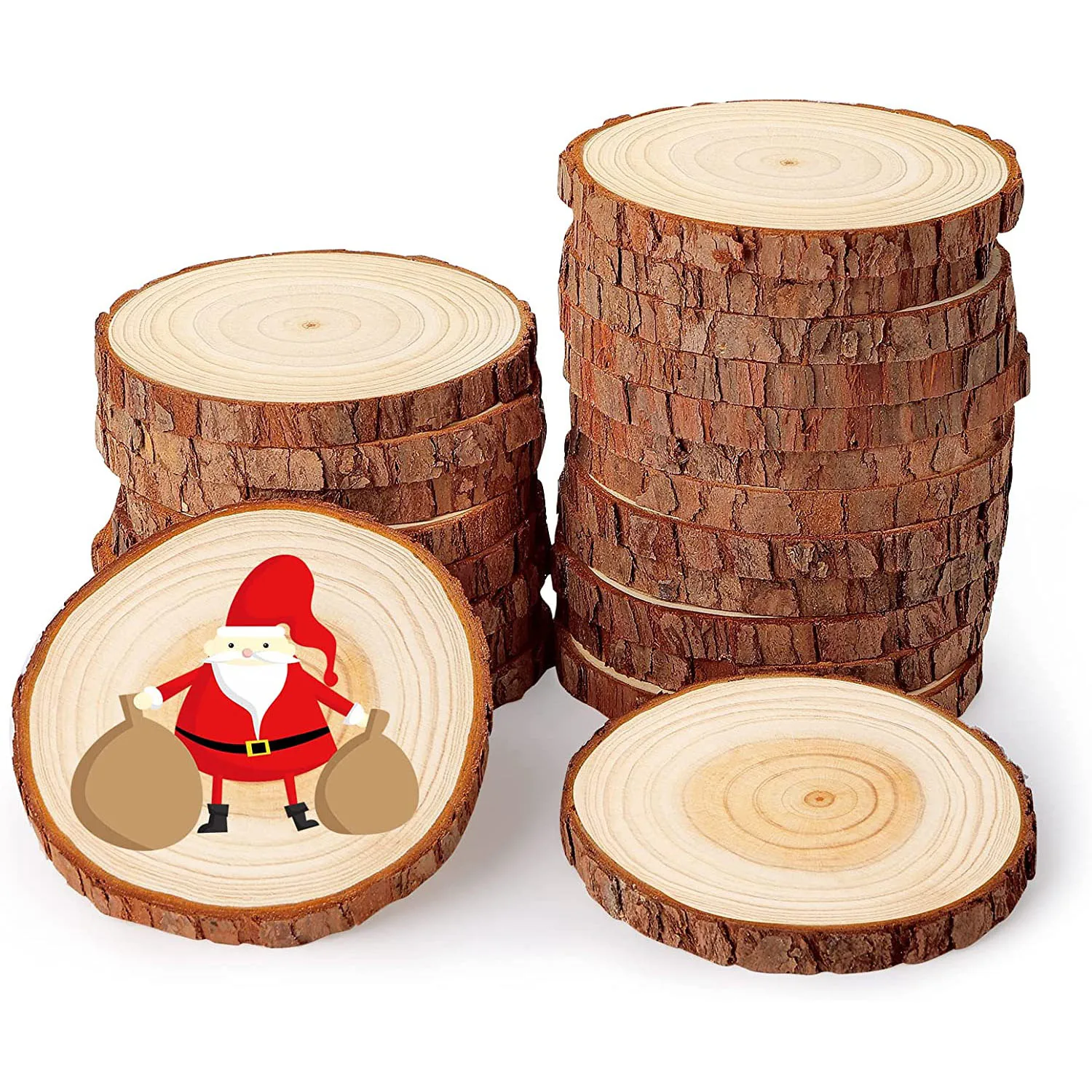 1 Pack 3-14cm Unfinished Natural Wood Slices Craft Wood Kit Circles Crafts Christmas DIY Crafts for Crafts Wedding Decoration