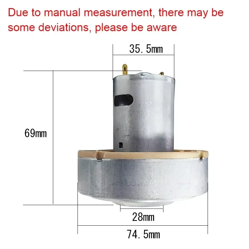 120W Vacuum Cleaner Motor with 545 Ball Bearing Large Suction Energy Saving Electric Micro Motor for Cleaner view 3