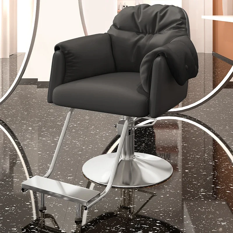 Simple Black Barber Chair Glamour Fashionable Professional Comfy Hairdressing Chair Modern Elegant Silla De Barbería Furniture