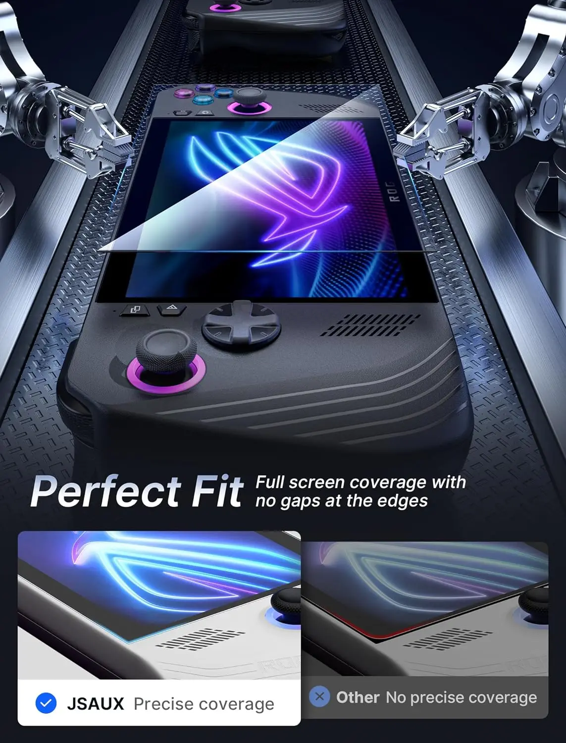 ROG Ally Screen Protector 2-Pack, Ultra HD Glass Protector 9H Hardness, Anti-Scratch Screen Protector for ASUS ROG Ally X 2024