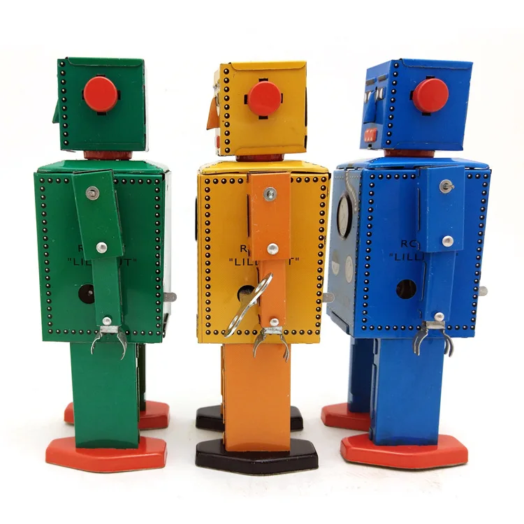 MS397 Mały robot ze stalowymi zębami Kolekcje dla dorosłych Kreatywne prezenty Rekwizyty fotograficzne Rzemiosło blaszane