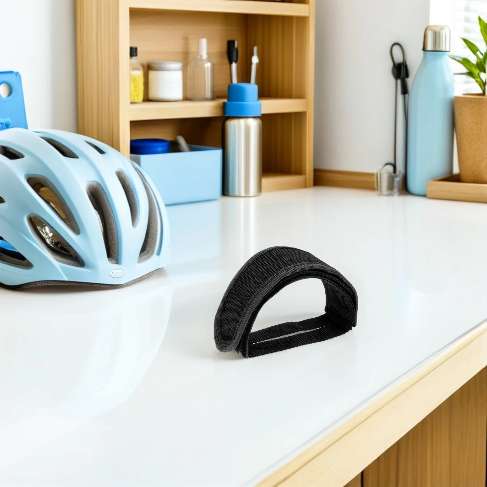 

Black Adhesive Bike Pedal Straps Adjustable Nylon Anti-Slip Cycling Toe Clip Pedals Fixed Gear Mountain Bike Pedal Straps