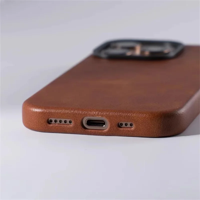 Luxuriöse Business-Lederhülle mit Magnetverschluss für iPhone 13 14 15 16 17 18 Pro Max, kompatibel mit MagSafe, kabelloses Laden, stoßfeste Schutzhülle – Detail 4